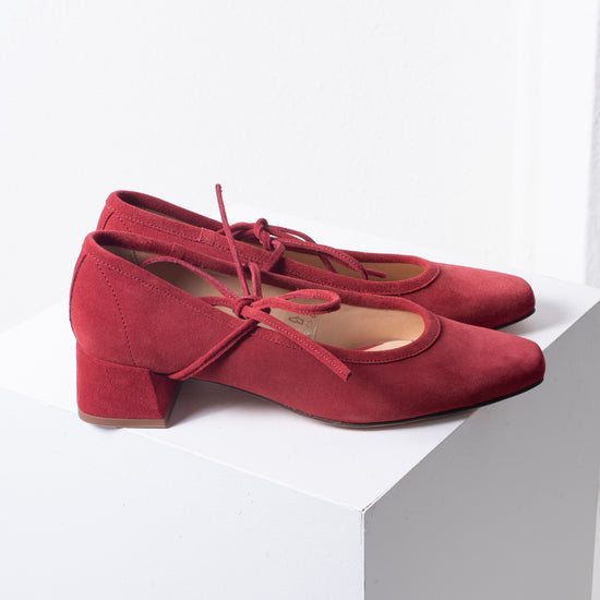 Either/Or "The Heeled Ballet" (red suede)