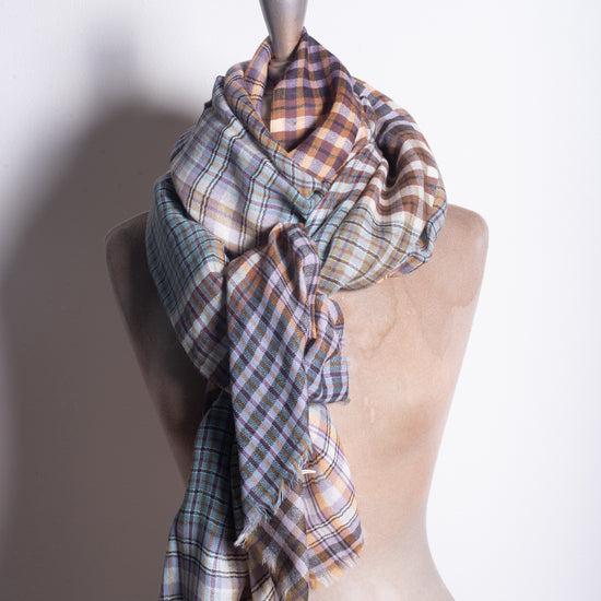 Épice Wool Scarf/Stole "2526" Check (charcoal)