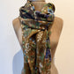 Épice Large Scarf/Stole "Fleur 2" (olive, multi)