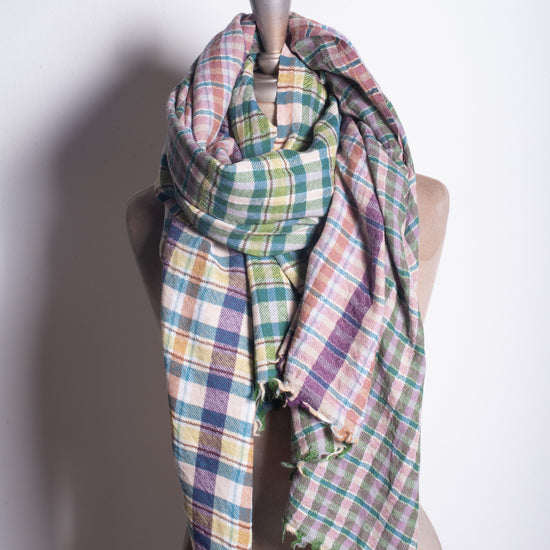 Épice "2528" Thick Wool Check Scarf/Stole (heather)