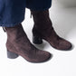 Halmanera "Alene" Mid heel Boot (chocolate suede)