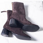 Halmanera "Alene" Mid heel Boot (chocolate suede)