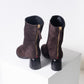 Halmanera "Alene" Mid heel Boot (chocolate suede)