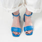 Halmanera Abby 36 Mid Heel Sandal (electric blue)