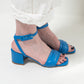 Halmanera Abby 36 Mid Heel Sandal (electric blue)