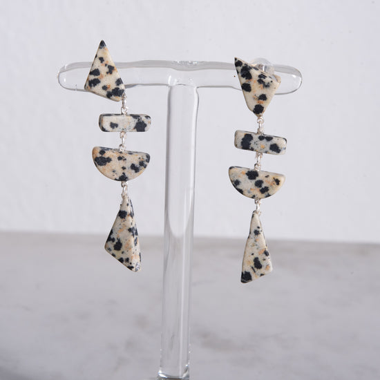 Hinge Designs Dalmation Jasper 4 Drop Earrings