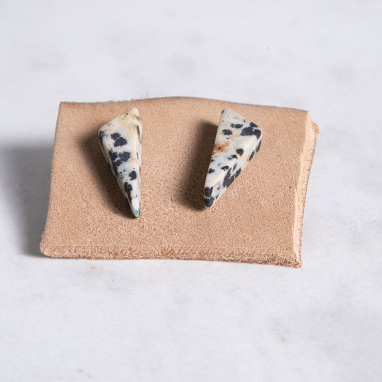 Hinge Designs Dalmation Jasper Sterling Silver Studs