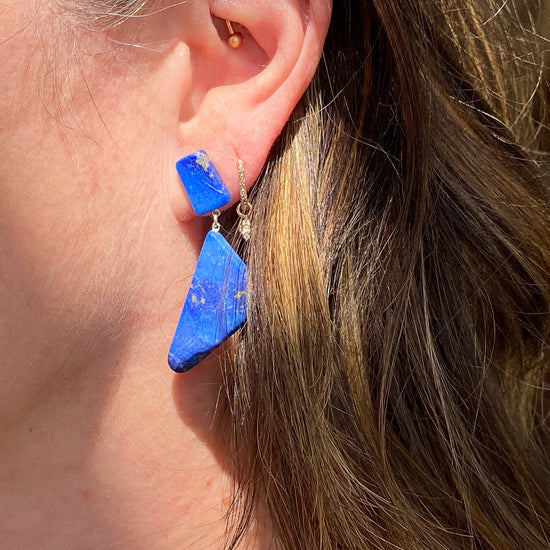 Hinge Designs Lapis Drop Earrings