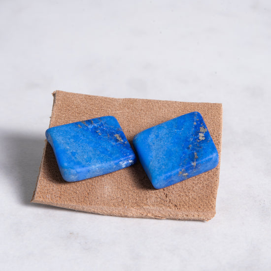 Hinge Designs Large Lapis Stud Earrings