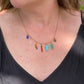 Hinge Designs 7 Stone Charm Gold Fill Necklace