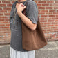 Il Bisonte "Le Laude" Shoulder Bag (chocolate suede)