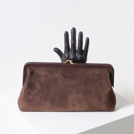 Il Bisonte Classic Clutch (chocolate suede)