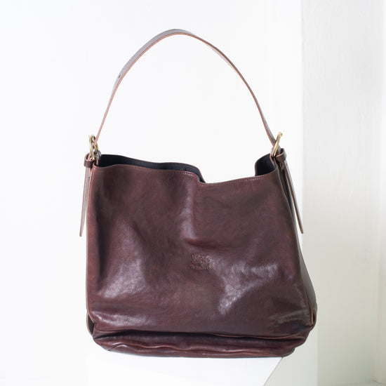 Il Bisonte Large Shoulder Bag (Dark Chocolate)