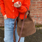 Il Bisonte "Laudi" Bucket Bag (chocolate suede)
