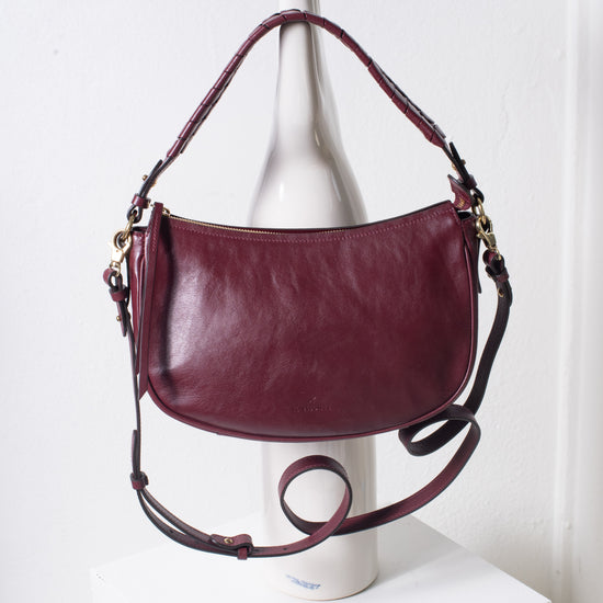 Il Bisonte "Trama" Braided Shoulder Bag (Bordeaux)