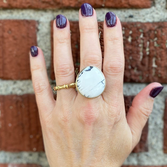 Jamie Joseph Large White Buffalo Turquoise Ring