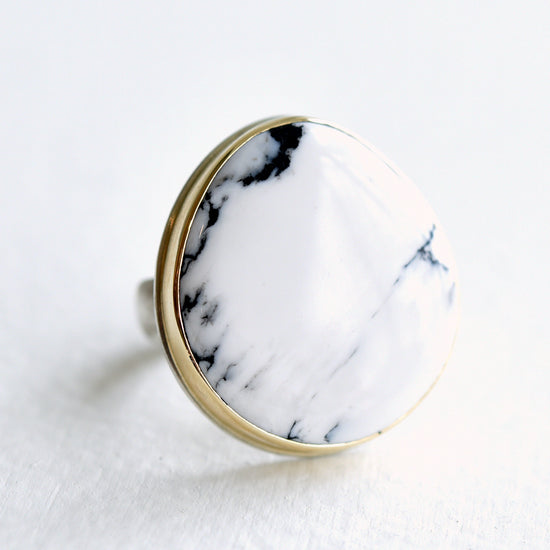 Jamie Joseph Large White Buffalo Turquoise Ring