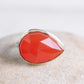 Jamie Joseph Tear Shaped Orange Chalcedony Ring