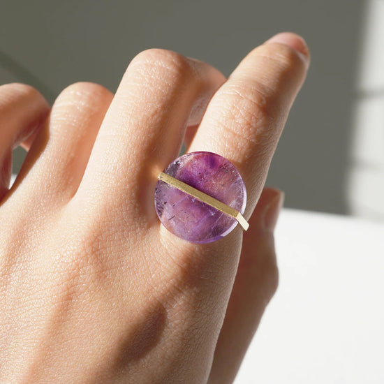 Januka Amethyst Slice Ring