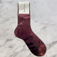 Maria La Rosa Ribbed Silk Laminated Socks (Bordeaux)