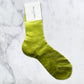 MARIA LA ROSA Silk Ribbed Laminated Socks (lime)
