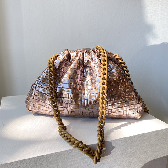 MARIA LA ROSA Mini Game Clutch (platinum)