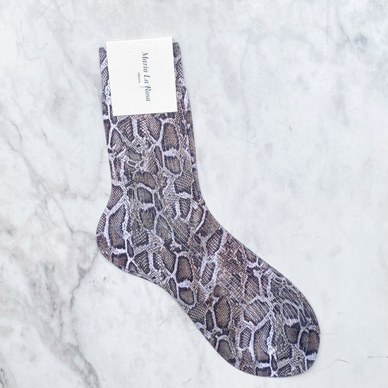 MARIA LA ROSA Silk Ribbed Socks Savage