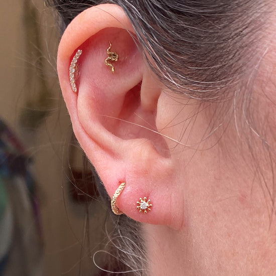 Métier Tiny 9K Gold Diamond Dala Stud Earrings