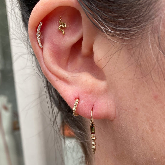 Métier AZ Honey Hook Earrings (Tourmaline& Black Diamond)