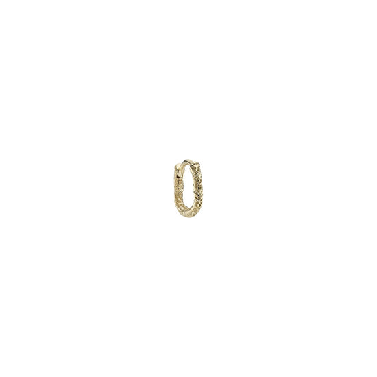 Métier 9k Gold Mini Engraved Oval Clicker Hoop