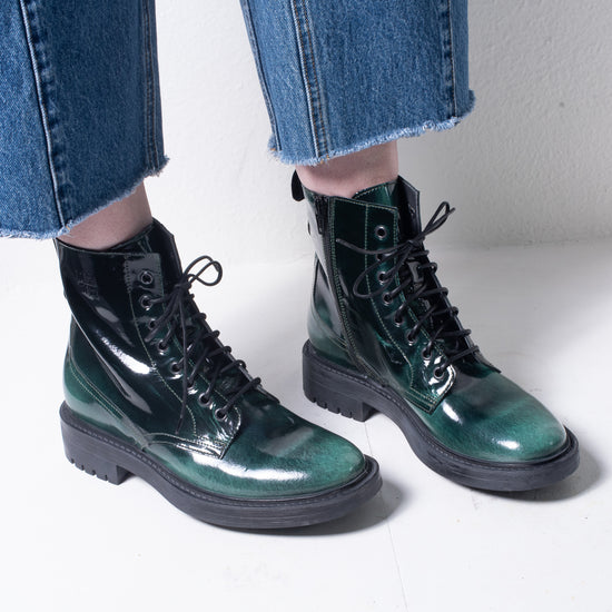 Moma Lace Boot (emerald patent)