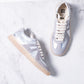 Moma Leather Sneaker (distressed silver)