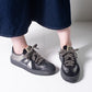 Moma Leather Sneaker (Silver & Black)