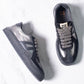 Moma Leather Sneaker (Silver & Black)