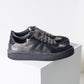 Moma Leather Sneaker (Silver & Black)