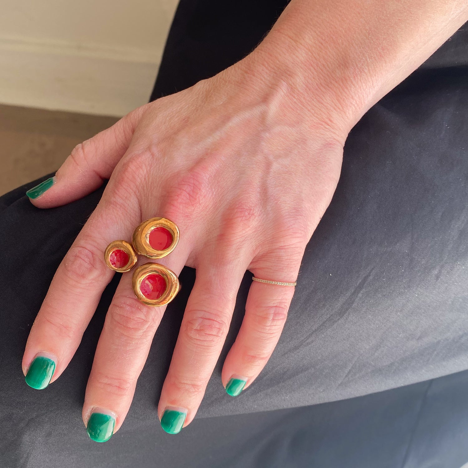 Monica Castiglioni Vuoti 07 Bronze & Moonstone Ring