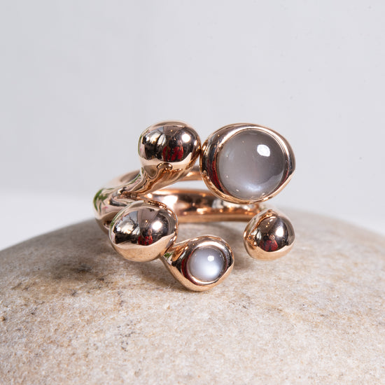 Monica Castiglioni Pistilli 121 Bronze & Moonstone Ring