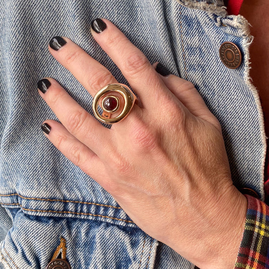 Monica Castiglioni Vuoti 08 Bronze Ring w/Garnet