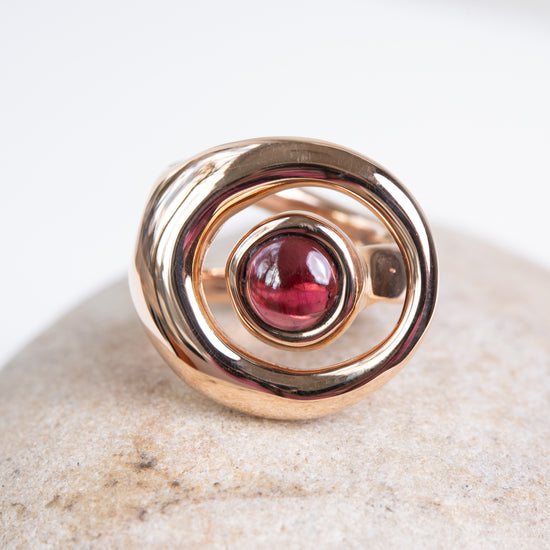Monica Castiglioni Vuoti 08 Bronze Ring w/Garnet
