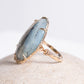 Myacale Dendritic Blue Opal 10k Gold Ring