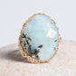 Mycale Large Solid 10K Gold Dendritic Opal Ring