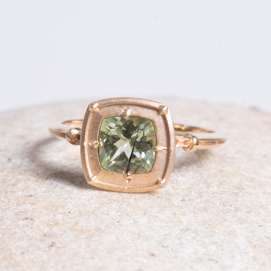 Myacale 10K Gold Ludwigite in Peridot Ring