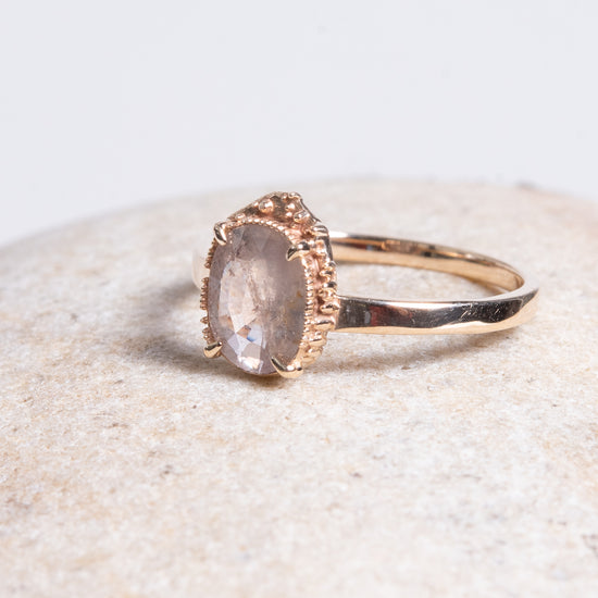 Myacale Solid 10K Gold Linen Sapphire Ring