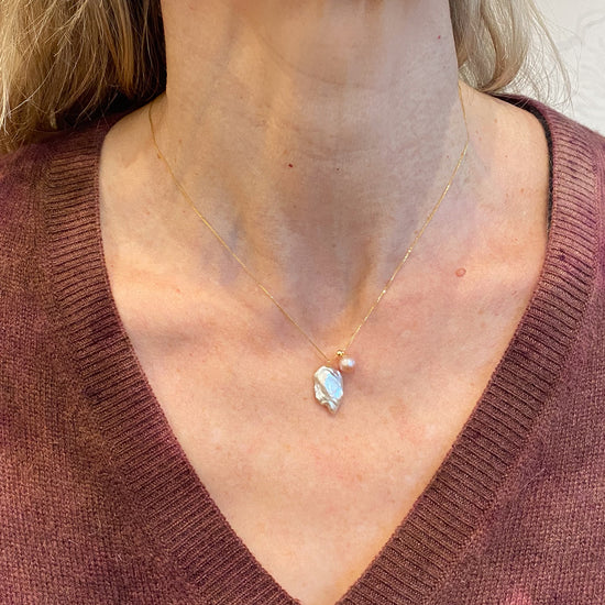 Myoju 18K Gold Spire Lake Biwa Pearl Necklace