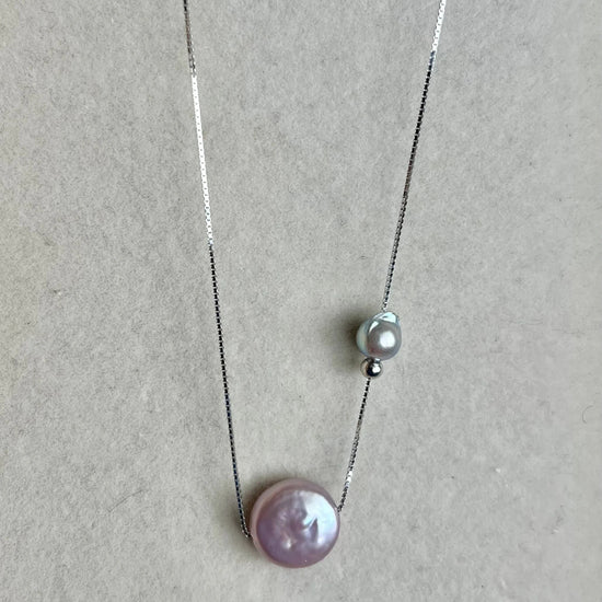 Myoju Hikari Enso Biwa Pearl & Sterling Silver Necklace