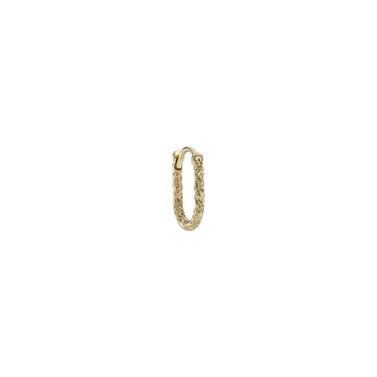 Métier 9k Gold Engraved Original Oval Clicker Hoop