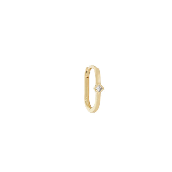 Métier 9k Gold Reverse Set Princess Diamond Original Oval Clicker (single)