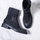 Pantanetti Mid Heel Boot (black distressed suede)