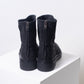 Pantanetti Mid Heel Boot (black distressed suede)