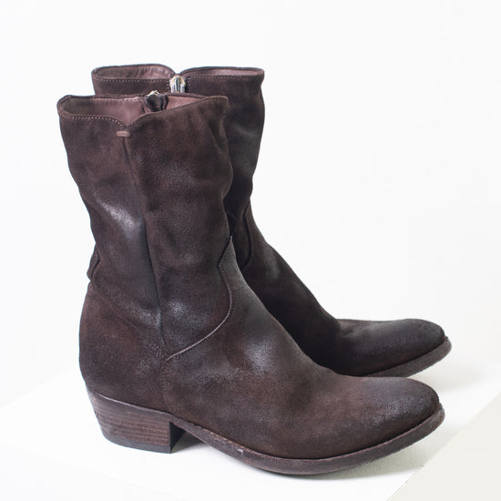 Pantanetti Chocolate Suede Mid Calf Boot